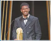  ?? ?? Jude Bellingham claimed the 2023 Kopa Trophy (best young player) at the Ballon d’Or ceremony in October.