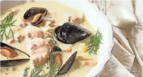  ?? PROVIDED BY IMEN MCDONNELL VIA AP ?? This recipe for creamy seafood chowder is featured in Imen McDonnell’s “The Farmette Cookbook: Recipes and Adventures from My Life on an Irish Farm.”