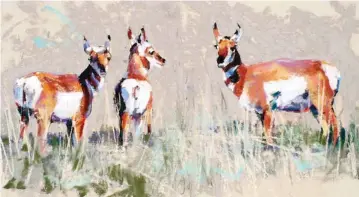  ?? PHOTO PROVIDED ?? The pastel painting “3 Antelope" by Tao, N.M., artist Clive Tyler will be included in the “Paseo Showcase" exhibit opening Friday at Paseo Art Space. The pastel is from Adelante! Gallery.