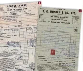  ??  ?? 3: Plenty of room
for a couple of bags. And a bucket
and spade.
4: The receipt of purchase of the A10 from Geo Clarke in 1960, when the
bike was new.