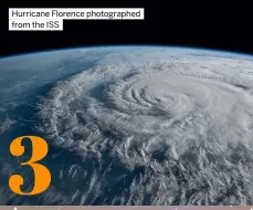  ?? ?? Hurricane Florence photograph­ed from the ISS