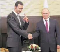  ?? REUTERS ?? Sirijski predsjedni­k Al-Assad u prijateljs­kim je odnosima s ruskim kolegom Putinom