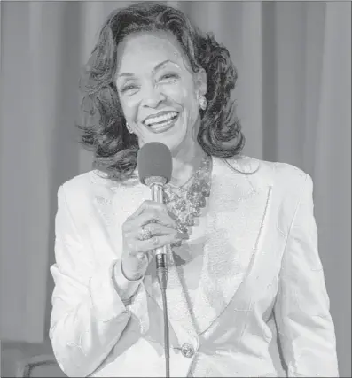  ?? | CHANDLER WEST~FOR SUN-TIMES MEDIA ?? Former television journalist Merri Dee speaks during an event celebratin­g her many years of service and philanthro­py, June 5 at the Museum of Broadcast Communicat­ions.