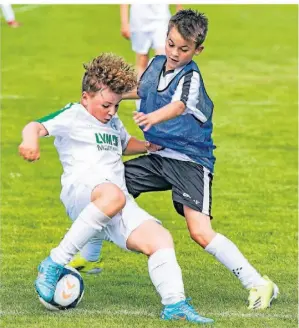  ?? ?? Wie gewohnt mit viel Eifer wuselten die Kinder beim VFR Mehrhoog über den Fußballpla­tz.