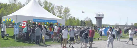  ?? —photo Alexia Marsillo ?? The second edition of Relay for Life at L’Escale took place on Friday, May 18, from 11 a.m. to 11 p.m., around the school’s football field to raise money for the Canadian Cancer Society.