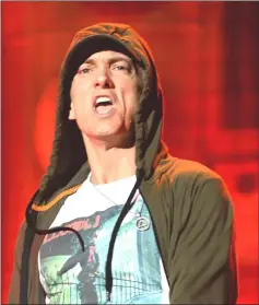  ?? — AFP file photo ?? Eminem claims the record for the most consecutiv­e chart-topping albums in Britain, with the release of ‘Kamikaze’.