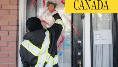  ?? JUSTIN TANG / THE CANADIAN PRESS ?? Last year, 158 acts of anti-Semitic vandalism, such as spray-painted swastikas, were recorded across Canada.