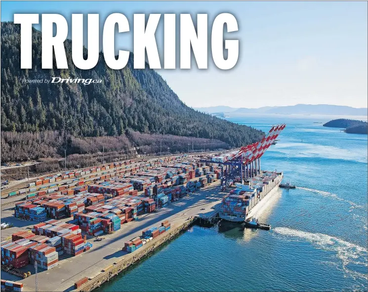  ?? — PRINCE RUPERT PORT AUTHORITY FILES ?? Tugs ease a container vessel into a berth at Prince Rupert’s booming Fairview Container Terminal.