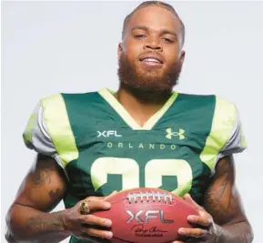  ?? COURTESY ?? Guardians quarterbac­k Deondre Francois models the team’s new home uniforms for the 2023 season. It’s part of a deal between the XFL and Under Armour, which will be the exclusive provider of all on-field uniforms.