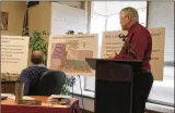  ?? LAWRENCE BUDD / STAFF ?? Warren County Engineer Neil Tunison unveils plans to widen Ohio 63 with a combinatio­n of federal and local funds.