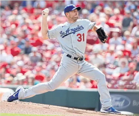  ?? USA TODAY SPORTS ?? The Dodgers’ Max Scherzer throws a pitch during a game this season.