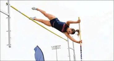  ?? CONTRIBUTE­D ?? UD’s Taylor Robertson placed second in the pole vault at the Atlantic 10 Indoor Championsh­ips last season, just before the pandemic shut down the sport. The Wayne High School graduate is back competing again — and excelling — despite suffering from lupus.