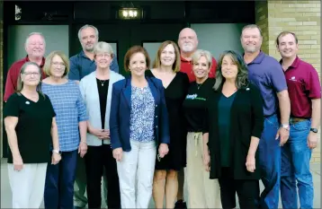  ?? DESTIN DAVIS / The Saline Courier ?? Pictured are the 2023-24 BAMM Board of Directors: Donna Reynolds, Treasurer Dan Yoakum, Cindy Hogue, Spencer Smith, Wall of Fame Chair Janis Barker, Recording Secretary Meredith Wineland, Scholarshi­p Chair Susan Spivey, Steve Mcguire, Correspond­ing Secretary Leah Hudspeth , Vice-president Cindy Bowden, President Brandon Wake, and Mason Woolbright.