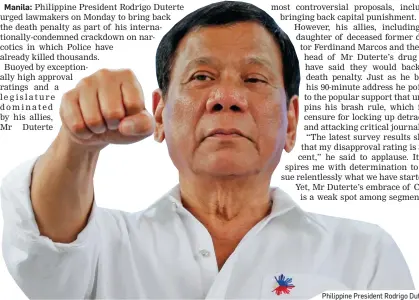  ??  ?? Philippine President Rodrigo Duterte.