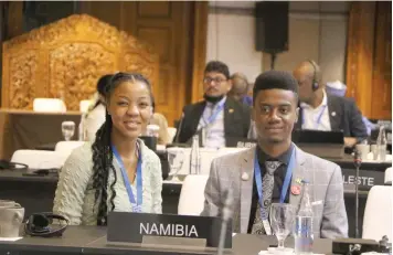  ?? Photo: Contribute­d ?? Deliberati­ng… Members of the Namibian Children’s Parliament­s at the 144th IPU General Assembly in Bali, Indonesia.