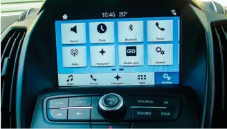  ??  ?? Å Escape gets eight-inch colour touchscree­n and voiceopera­ted SYNC 3 connectivi­ty.