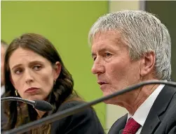  ?? ROSS GIBLIN/STUFF ?? Prime Minister Jacinda Ardern and Agricultur­e Minister Damien O’Connor announce the attempted eradicatio­n of Mycoplasma bovis.