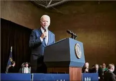  ?? T.J. Kirkpatric­k / The New York Times ?? President Joe Biden delivers remarks at an event promoting the benefits of the Inflation Reduction Act on Saturday at the East Portland Community Center in Portland, Ore.