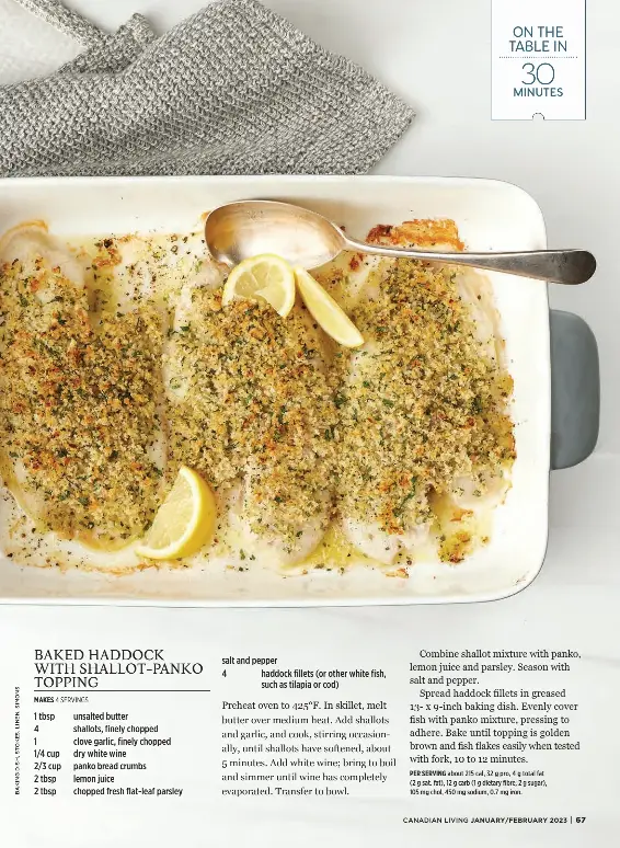 BAKED HADDOCK WITH SHALLOTPANKO TOPPING PressReader