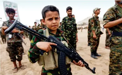  ??  ?? The coalition is continuing its efforts to rescue and rehabilita­te children recruited as fighters by the Houthis.