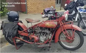  ??  ?? Terry Ryan's Indian Scout at Bowraville