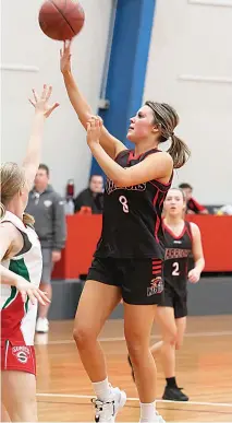  ?? Photograph­s by AMANDA EMARY. ?? Left: Elloise Campbell shoots for Warragul Warriors aduring “Super Sunday”. She finished with eight points.