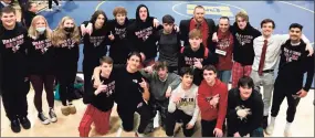  ?? Bill Bloxsom / Hearst Connecticu­t Media ?? Branford won the school’s first wrestling state title on Saturday.