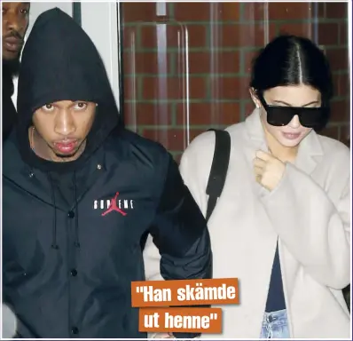  ??  ?? Nu knakar det rejält i fogarna på Kylie Jenners förhålland­e med rapparen Tyga. Nyligen hade stjärnorna ett så stort bråk att de gjorde slut.