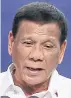  ??  ?? Duterte: Frequent target of Robredo’s criticism