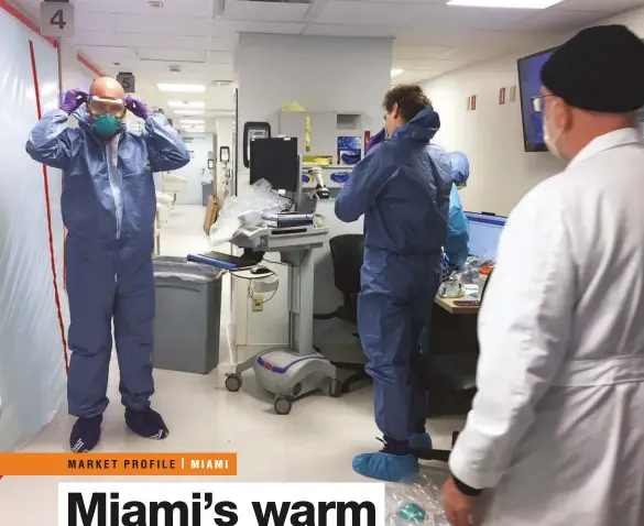  ?? JACKSON HEALTH SYSTEM ?? Some of Jackson Memorial Hospital’s first COVID-19 patients were from outside Miami, including cruiseship passengers.