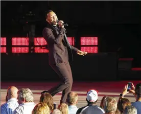  ?? STAFF / FILE ?? John Legend performs at the Rose Music Center in 2017. He will return to the Rose on Sept. 5 for a concert.