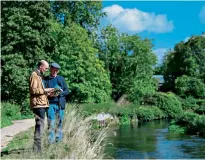  ??  ?? Down by the riverside: Joe Shute and William Sieghart follow the path taken 200 years ago by Keats, below