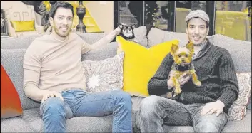  ?? Tonya Harvey Real Estate Millions ?? Jonathan and Drew Scott, who star on HGTV’s “Property Brothers,” in their Las Vegas home during a 2015 interview with Real Estate Millions.