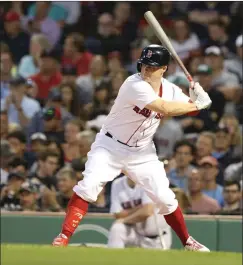  ?? File photo by Louriann Mardo-Zayat / lmzartwork­s.com ?? Red Sox second baseman Brock Holt produced the first cycle in postseason history Monday night in Boston’s 16-1 ALDS hammering of the Yankees.