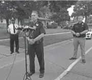  ?? EVAN CASEY / NOW NEWS GROUP ?? Franklin Police Chief Rick Oliva speaks to the media Friday.