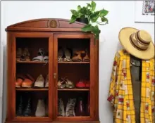  ??  ?? The author uses a hutch to display her shoe collection.