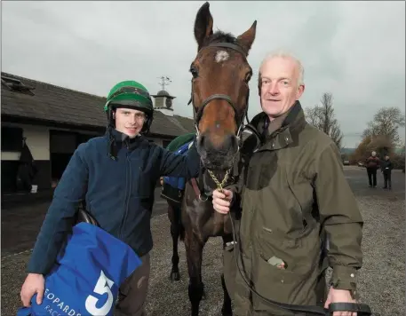  ??  ?? Paul Townend and Trainer Willie Mullins, pictured here with Hurricane Fly in 2013.