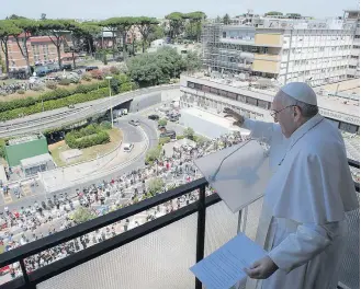  ?? VATICAN MEDIA/AP ?? Evangelho. Papa mencionou trecho sobre unção dos enfermos e agradeceu orações de fiéis