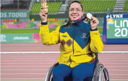  ??  ?? Érica María Castaño será una de las abanderada­s de Colombia en la ceremonia de apertura de los Juegos Paralímpic­os en Tokio.