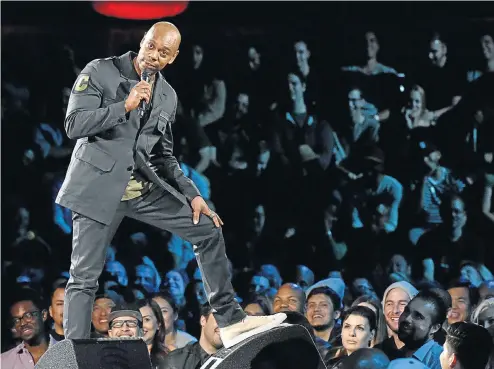  ?? Picture: WireImage/Lester Cohen ?? Comedian Dave Chappelle, who is contracted by Netflix to appear in two shows, performs at the Hollywood Palladium in Los Angeles, California.