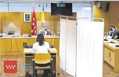  ?? AUDIENCIA PROVINCIAL DE MADRID ?? Un momento de la declaració­n de la madre de Heidi Paz, ayer en la Audiencia Provincial de Madrid.