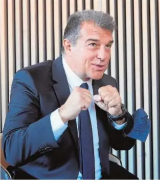  ??  ?? Joan Laporta se muestra firme con el proyecto de la Superliga