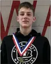  ?? COURTESY OF MELISSA RUSSELL ?? Wrestler Zachary Russell of Springfiel­d is all smiles as he displays his medal at the MidAtlanti­c Regional Tournament in Maryland on April 13.