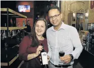  ??  ?? Olivia-Jay Pretorius of Boekenhout­skloof Winery with Miguel Chan, group sommelier for Tsogo Sun hotels.