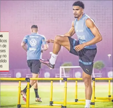  ?? ?? Ronald Araújo se ejercita con la selección de Uruguay.