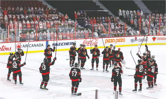  ?? ERROL MCGIHON FILES ?? The Sens played last season in an empty Canadian Tire Centre and still have no idea how many of the 18,153 seats they can sell for next season's home opener.