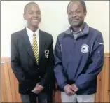  ??  ?? Star science pupil Kwazi Zwezwe with his teacher Richard Agyemang-Boadu.