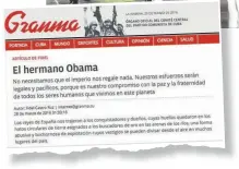  ??  ?? CONTRASTES.
Los cubanos de a pie saludan a “la Bestia”, la lumusina de Obama en su visita. Días después, la advertenci­a de Fidel en Granma.