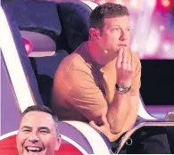  ??  ?? Inner circle? Dermot O’Leary, above, and Jason Donovan, below, signed up for a seat on the wheel, but David Walliams had some safety reservatio­ns!