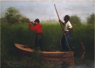  ??  ?? Thomas Eakins (1844-1916), Rail Shooting on the Delaware, 1876.Oil on canvas.Yale University Art Gallery. Bequest of Stephen Carlton Clark, B.A. 1903.